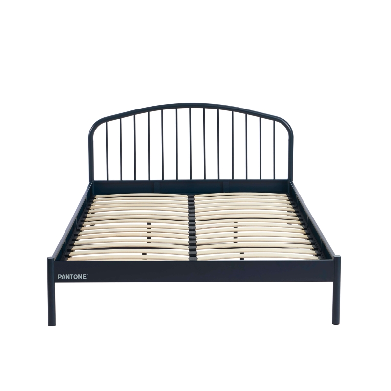 Lit PANTONE 140x190 métal bleu nuit sommier inclus