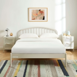 Lit PANTONE 140x190 métal beige sable sommier inclus