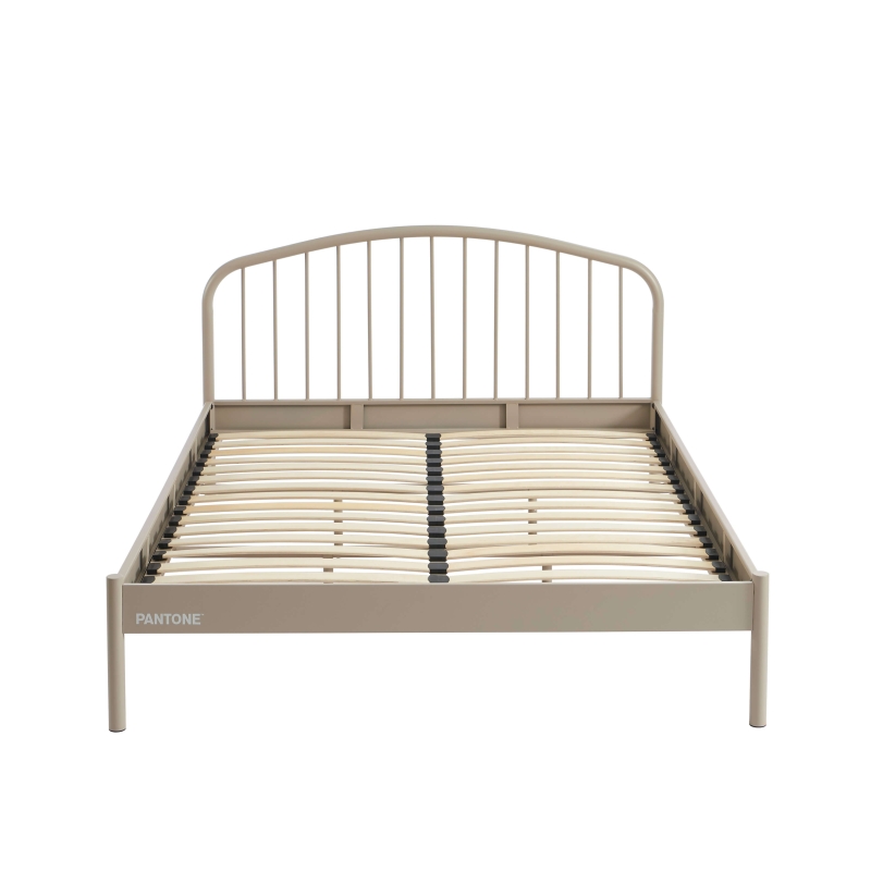 Lit PANTONE 140x190 métal taupe sommier inclus