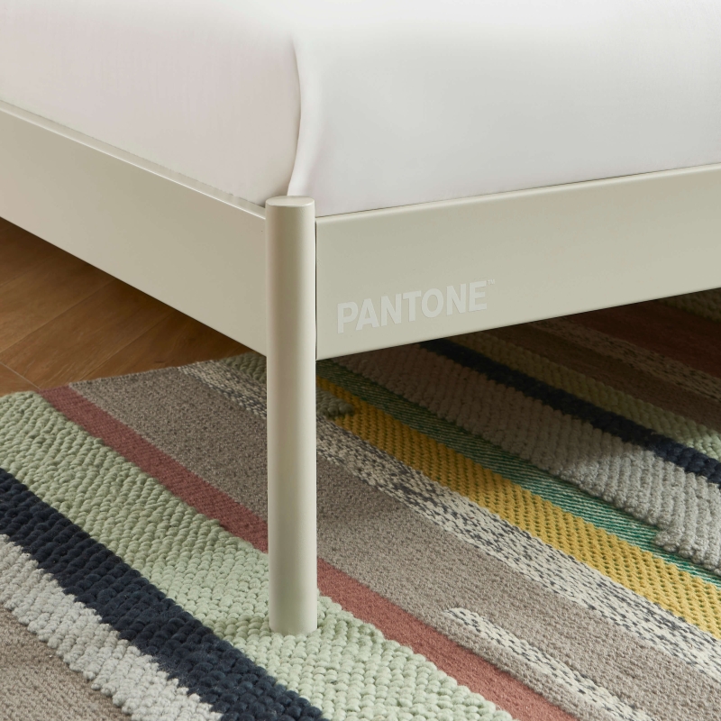 Lit PANTONE 160x200 métal beige sable sommier inclus