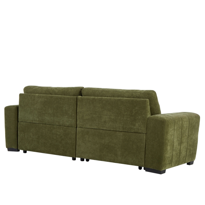 Canapé d'angle convertible réversible ARISTA 4 places tissu vert