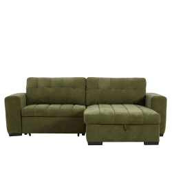 Canapé d'angle convertible réversible ARISTA 4 places tissu vert