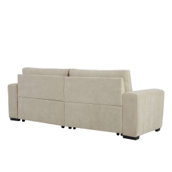 Canapé d'angle convertible réversible ARISTA 4 places tissu beige