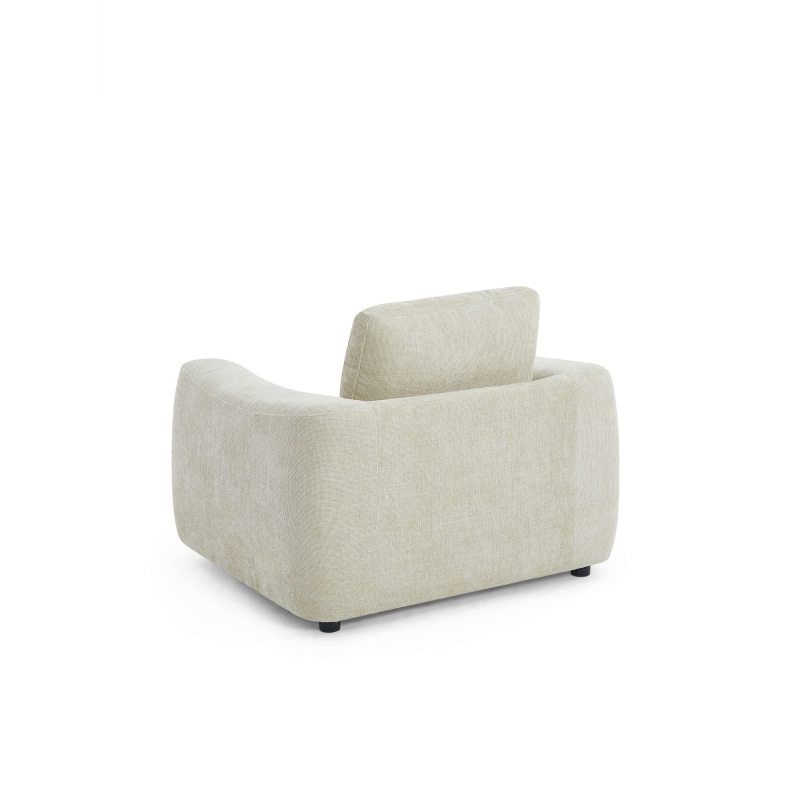 Fauteuil fixe KEREA 1 place tissu chenille taupe