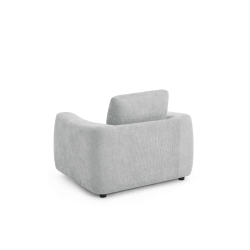 Fauteuil fixe KEREA 1 place tissu chenille gris