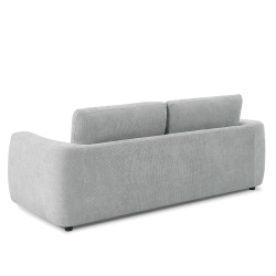 Canapé droit fixe KEREA 3 places tissu chenille gris