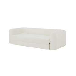 Canapé droit compressé convertible MORPHEO 3 places tissu bouclette beige