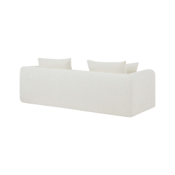 Canapé droit compressé convertible MORPHEO 3 places tissu bouclette beige