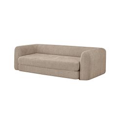 Canapé droit compressé convertible MORPHEO 3 places tissu bouclette taupe