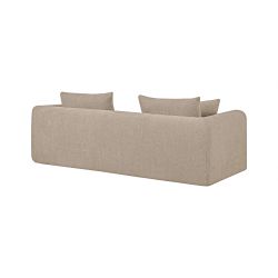 Canapé droit compressé convertible MORPHEO 3 places tissu bouclette taupe