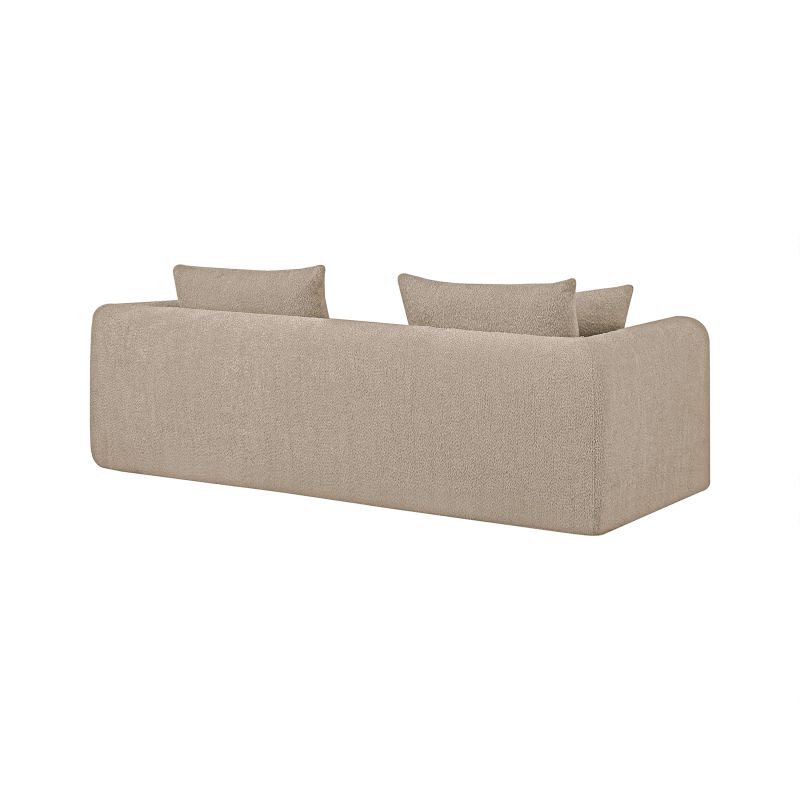Canapé droit compressé convertible MORPHEO 3 places tissu bouclette taupe