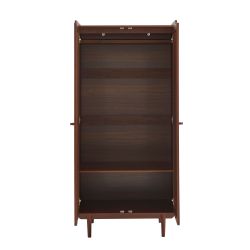 Armoire LEON noyer et cannage 2 portes h190cm