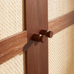 Armoire LEON noyer et cannage 2 portes h190cm