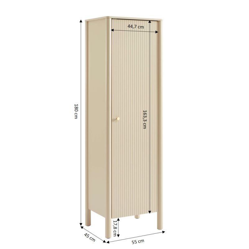 Armoire CLEO laqué beige 1 porte