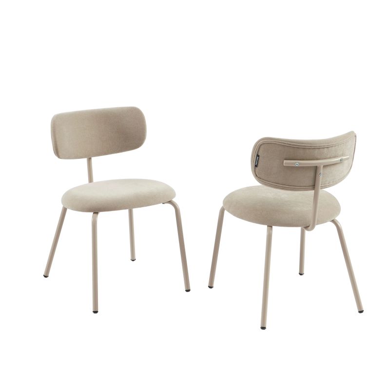 Lot de 2 chaises PANTONE tissu et pieds métal taupe
