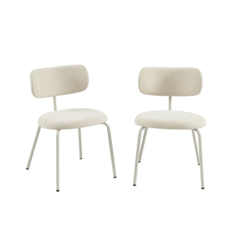 Lot de 2 chaises PANTONE tissu et pieds métal beige sable