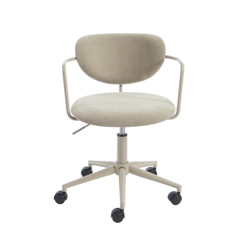 Chaise de bureau PANTONE tissu taupe avec roulettes