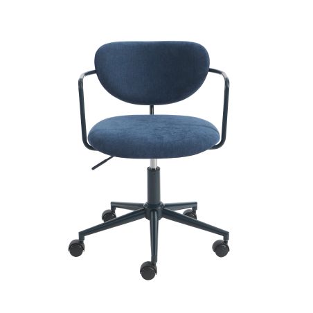 Chaise de bureau PANTONE tissu bleu nuit avec roulettes