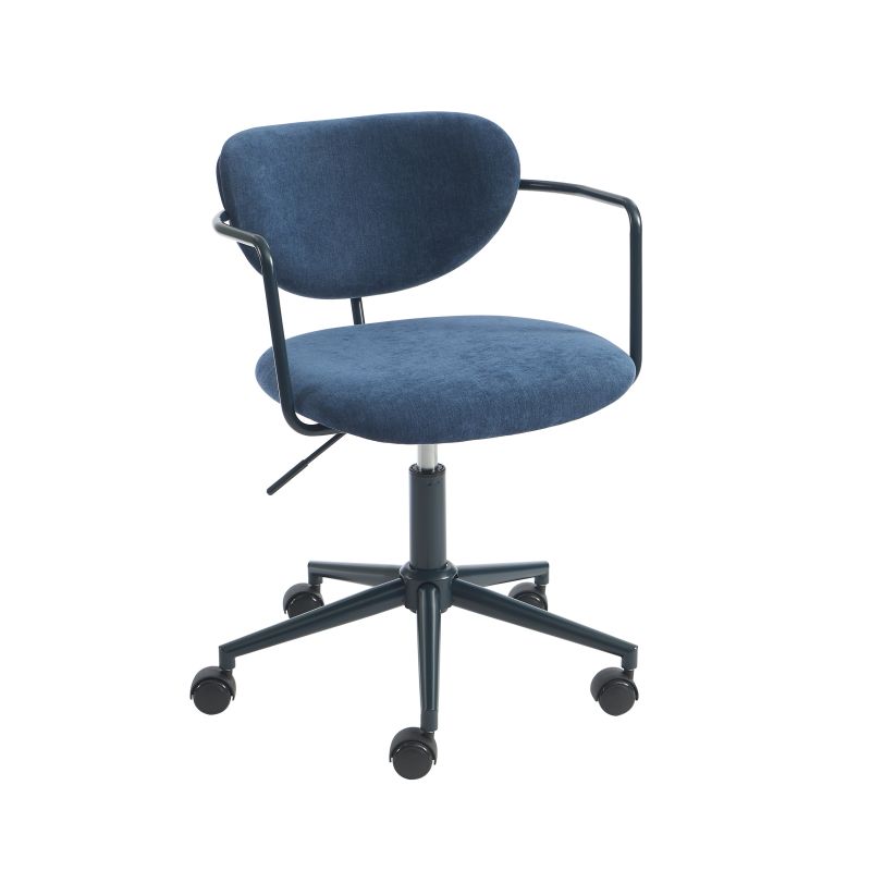 Chaise de bureau PANTONE tissu bleu nuit avec roulettes