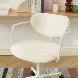 Chaise de bureau PANTONE tissu beige sable avec roulettes