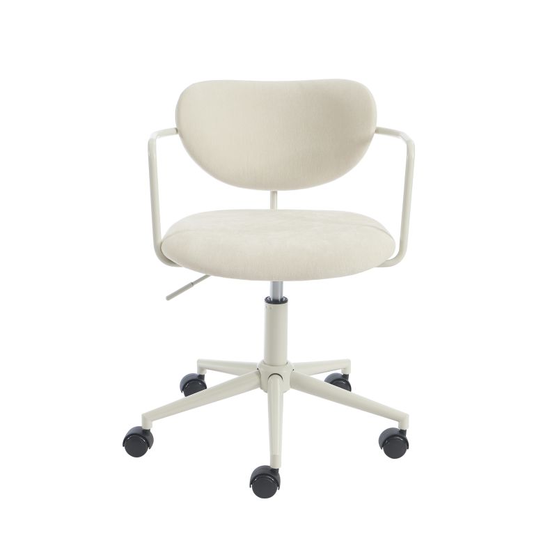 Chaise de bureau PANTONE tissu beige sable avec roulettes