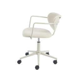 Chaise de bureau PANTONE tissu beige sable avec roulettes