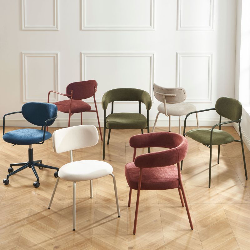 Lot de 2 chaises PANTONE tissu et pieds métal beige sable