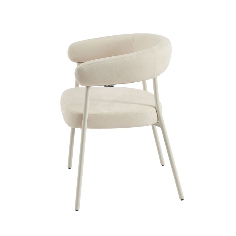Lot de 2 chaises PANTONE tissu et pieds métal beige sable