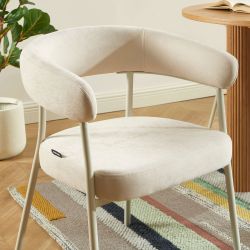 Lot de 2 chaises PANTONE tissu et pieds métal beige sable