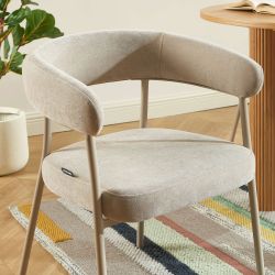 Lot de 2 chaises PANTONE tissu et pieds métal taupe