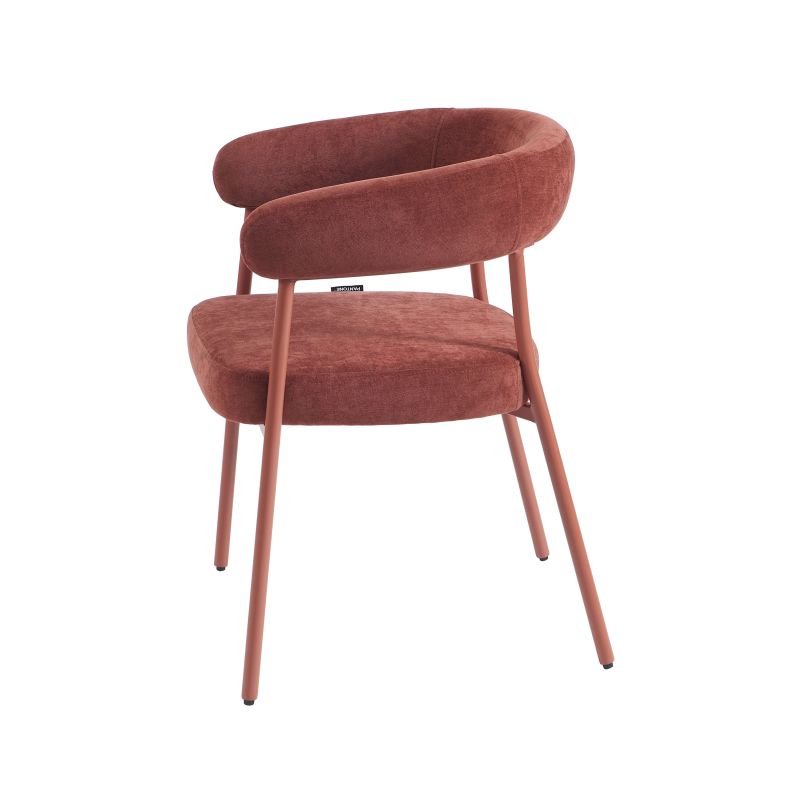 Lot de 2 chaises PANTONE tissu et pieds métal terracotta