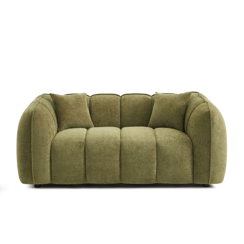 Canapé MATILDA 2 places tissu chenille vert