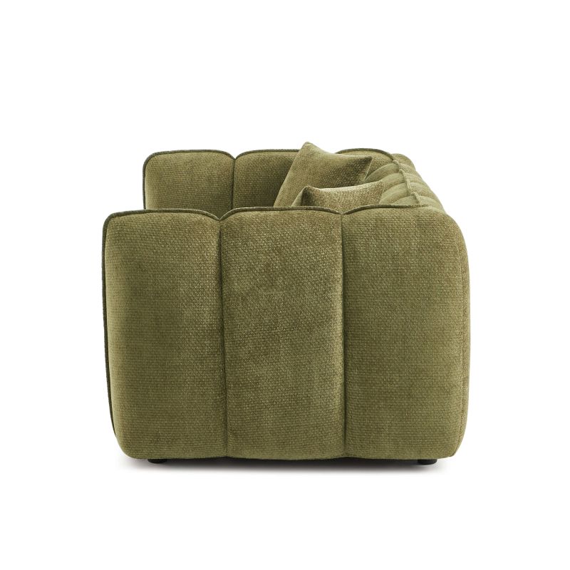 Canapé MATILDA 2 places tissu chenille vert