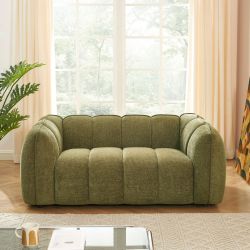 Canapé MATILDA 2 places tissu chenille vert