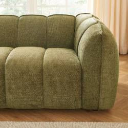 Canapé MATILDA 2 places tissu chenille vert