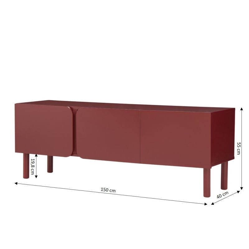 Meuble TV BRAGA terracotta 3 portes 150cm