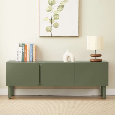 Meuble TV BRAGA vert 3 portes 150cm