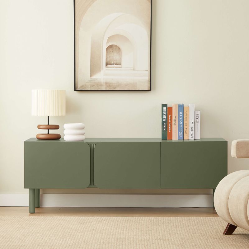 Meuble TV BRAGA vert 3 portes 150cm