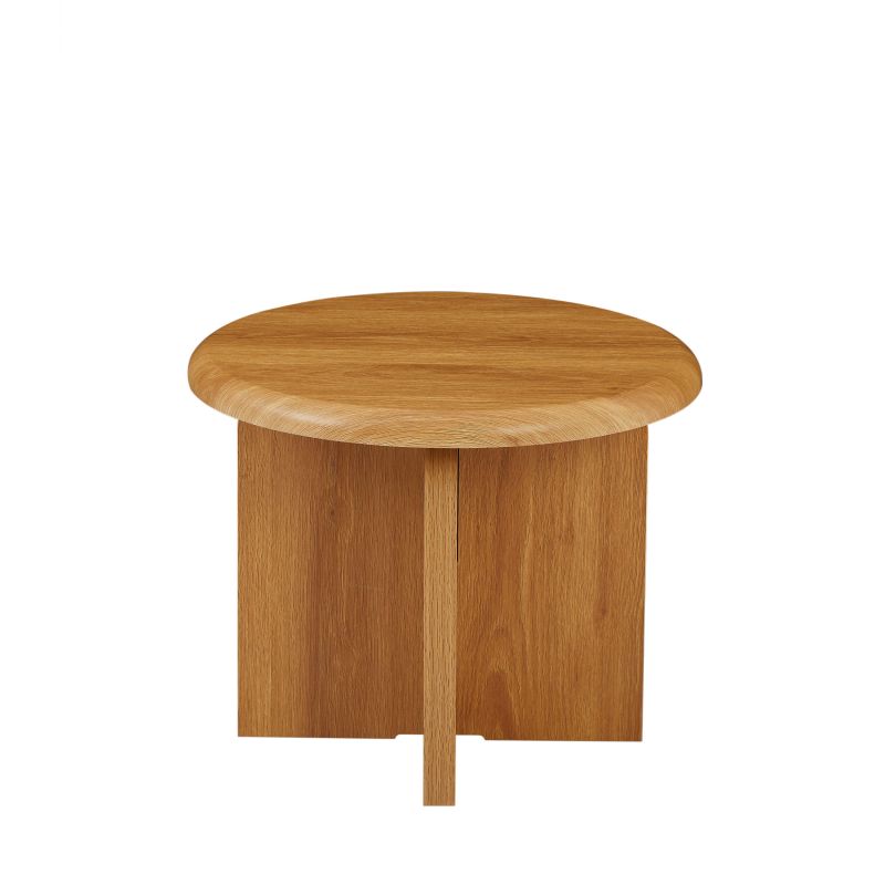 Table basse ronde OCANA effet chêne h40cm