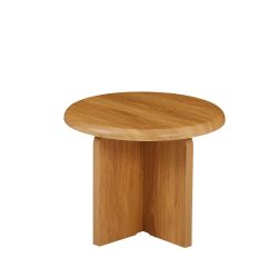 Table basse ronde OCANA effet chêne h40cm