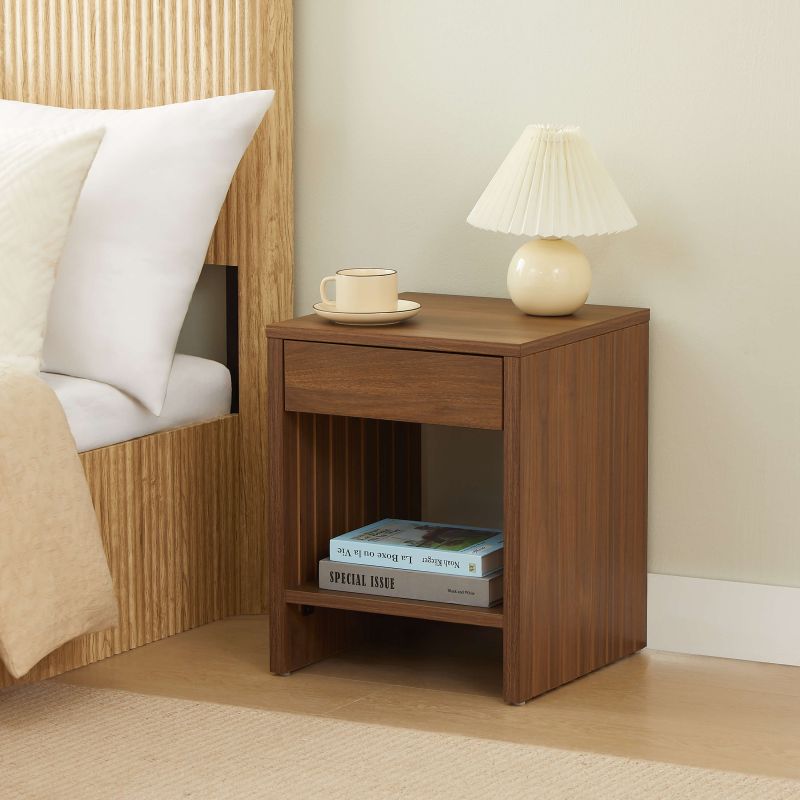 Table de chevet LIMA effet noyer 1 tiroir