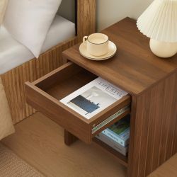 Table de chevet LIMA effet noyer 1 tiroir