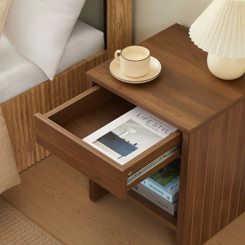 Table de chevet LIMA effet noyer 1 tiroir