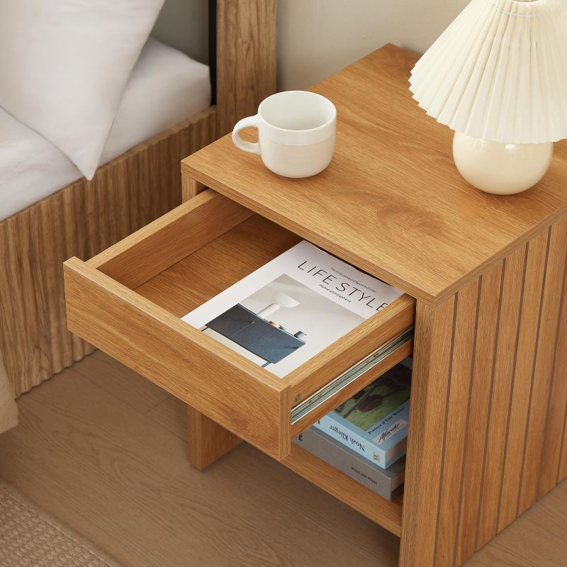 Table de chevet LIMA effet chêne 1 tiroir