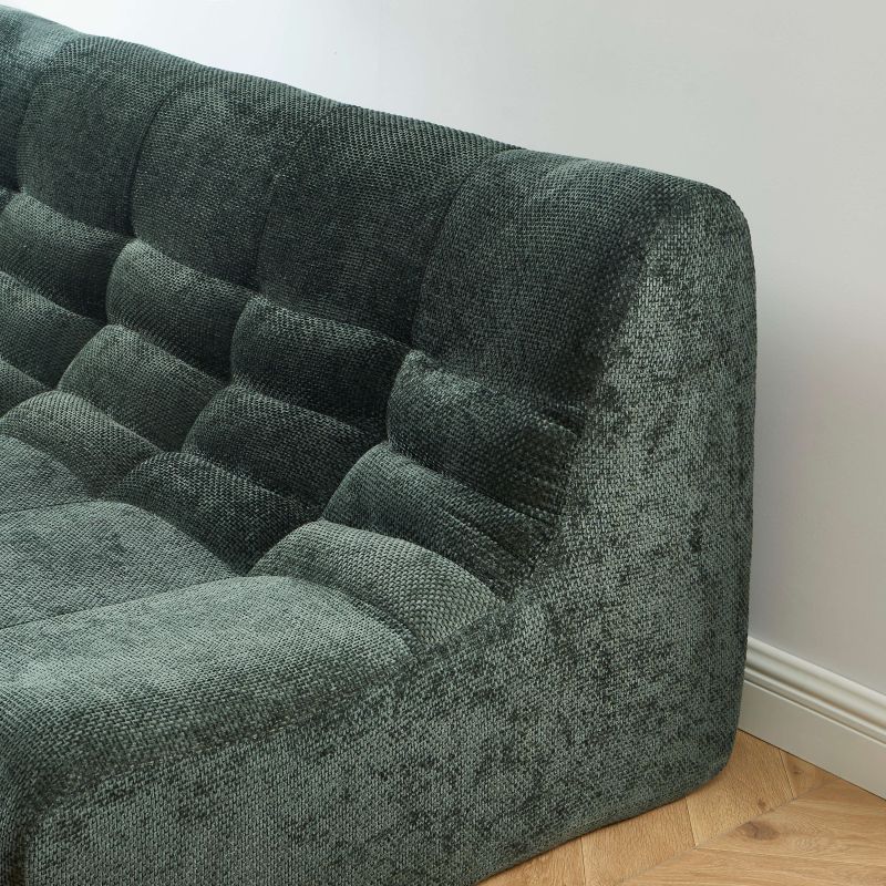 Banquette JANIS modulable 2 places tissu chenille vert