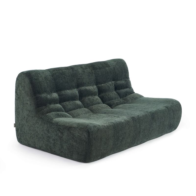 Banquette JANIS modulable 2 places tissu chenille vert