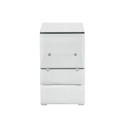 Lot de 2 tables de chevet GINZA verre trempé transparent