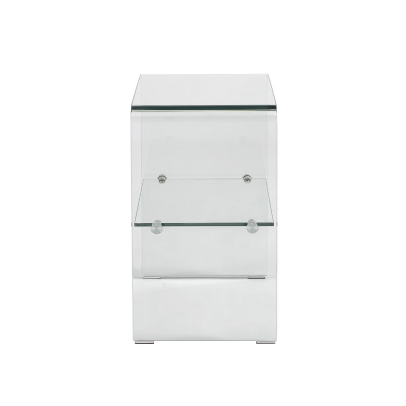 Lot de 2 tables de chevet GINZA verre trempé transparent