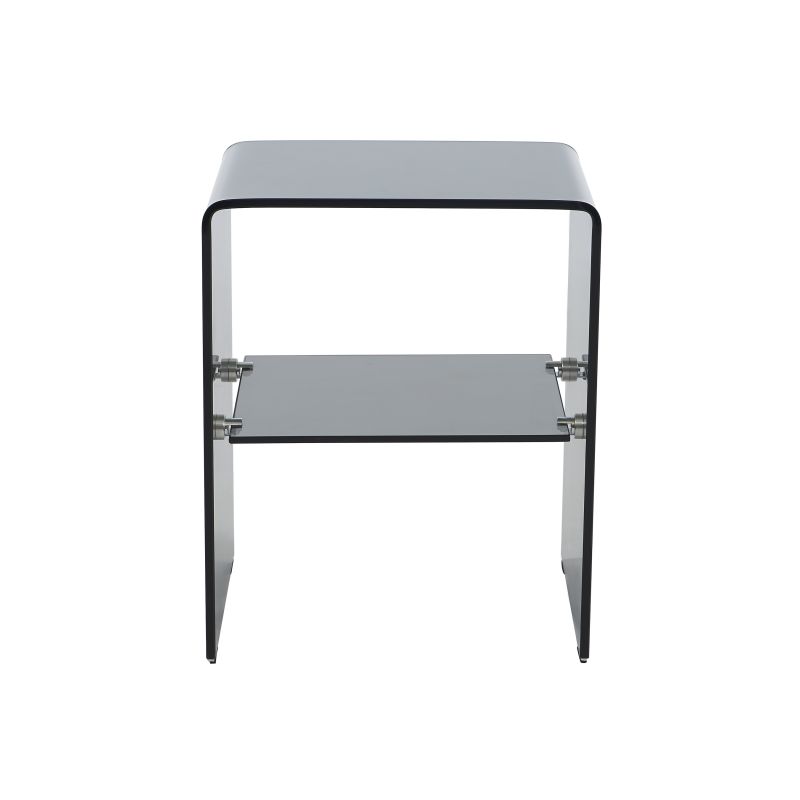 Lot de 2 tables de chevet GINZA verre trempé noir