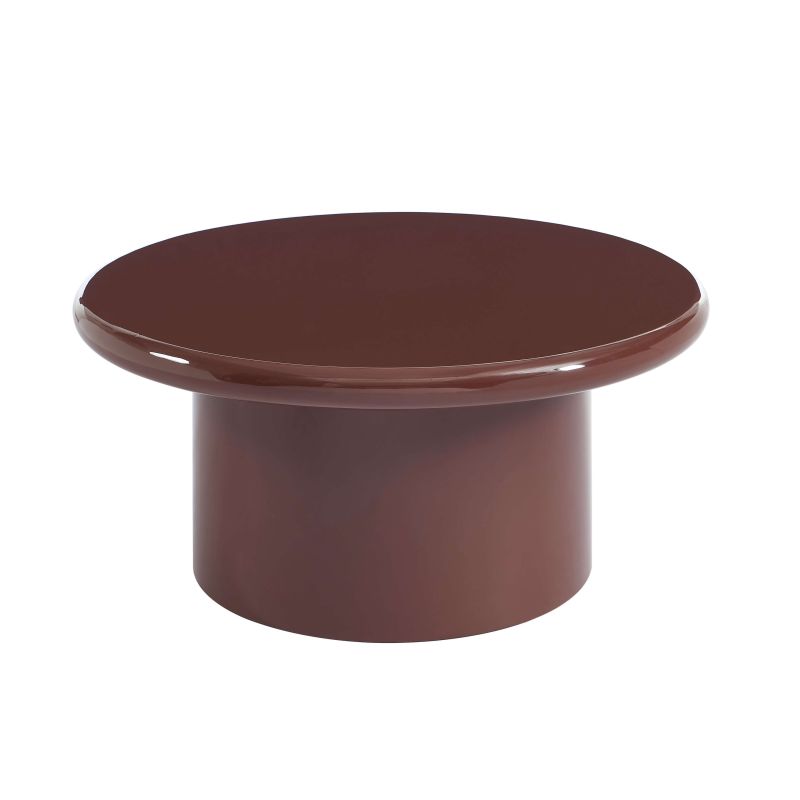Table basse ronde MOXY finition laquée brillante bordeaux 80cm
